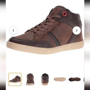 Guess Mens Julius 2 sneaker boot Brown Zipper